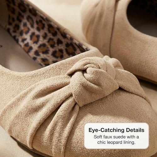 Image of Epic Step Ballet Flats for Women, Comfortable Slip on Faux Suede Round Toe, Ballerina Dressy Flat Shoes