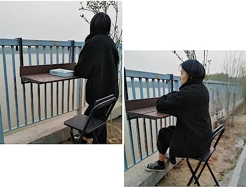 Table de bar pliante pour balcon 60x37 cm table suspendue d'extérieur - 6