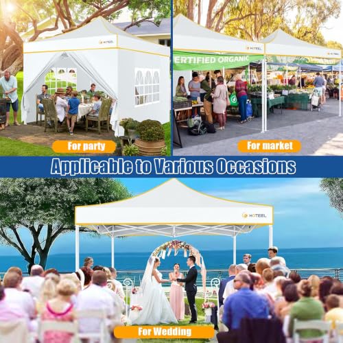 Image of Hoteel 10x10 Heavy Duty Pop Up Canopy Tent with 4 Sidewalls, White