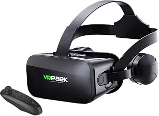 Gafas de Realidad Virtual VR 3D con Control Remoto, Auriculares y Sistema de Cuidado Ocular Ajustable para Smartphones de 6,7''-4,7''