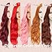Colorful Queen Auburn Wig 26 Inch Long Wavy Copper Red Wigs for Women Synthetic Lace Wigs for Women Daily Party Cosplay Use