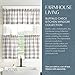 Elrene Home Fashions Farmhouse Living Buffalo-Check Tier Curtain Set for Bathroom or Kitchen Curtains, 30