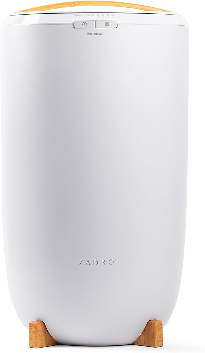 Zadro Large Hot Towel Warmer Bucket Timer Electric Towel Warmer for Bathroom Auto-Shut Off Heated Towel Warmer Spa (Large | 20L | 12" Dia. x 21" Tall, White/Bamboo)