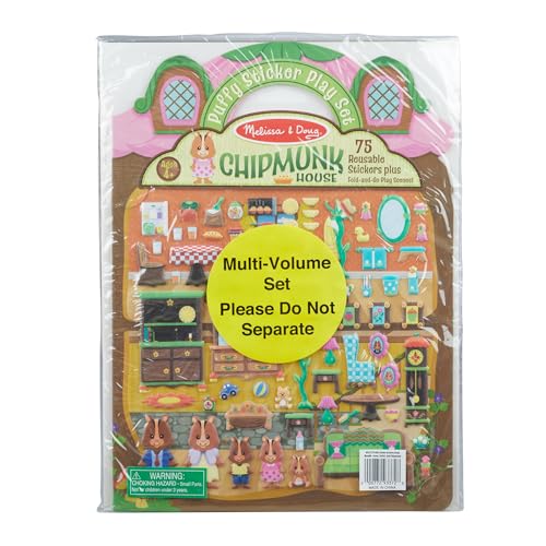 Melissa & Doug Puffy Sticker Activity Books Set - Farm, Safari, and Chipmunk