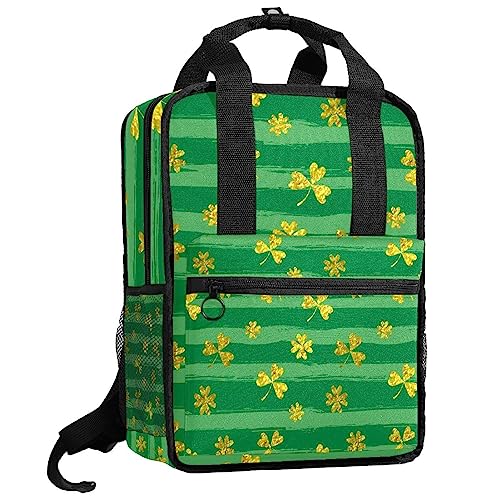 Cartable sac à dos garçon motif trèfle à rayures multicolore ergonomique réglable