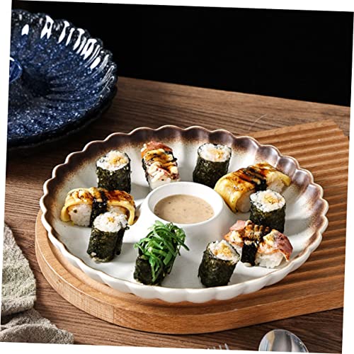Plato redondo de cerámica para sushi Alipis miniatura 6