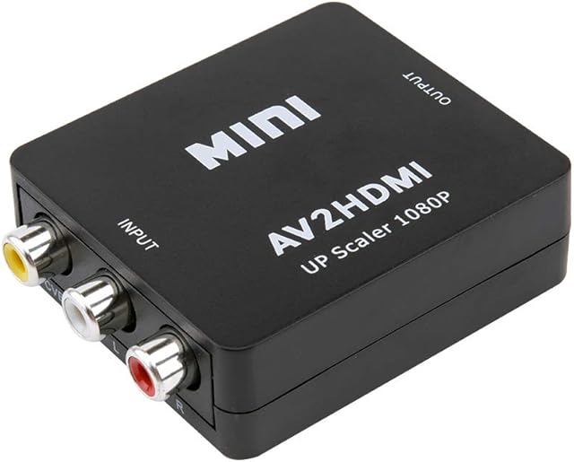 Amazon Brand - Eono RCA to HDMI Converter, AV to HDMI Adapter 1080P Mini RCA Composite CVBS Video Audio Converter Adapter Supporting PAL/NTSC for TV/PC/PS2/PS3/STB/Xbox/VCR/DVD (Black)