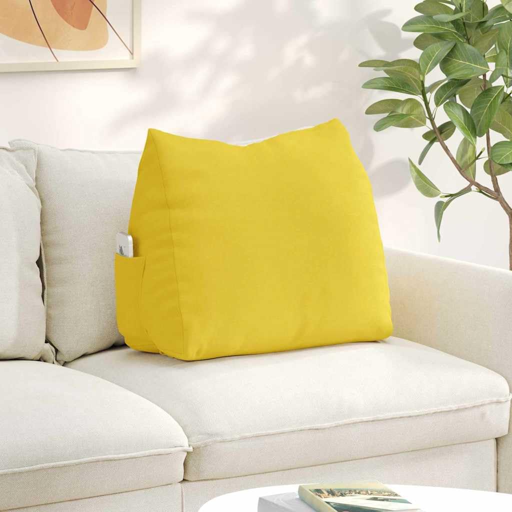 Coussin de dossier jaune clair avec housse amovible pour en finir avec le mal de dos