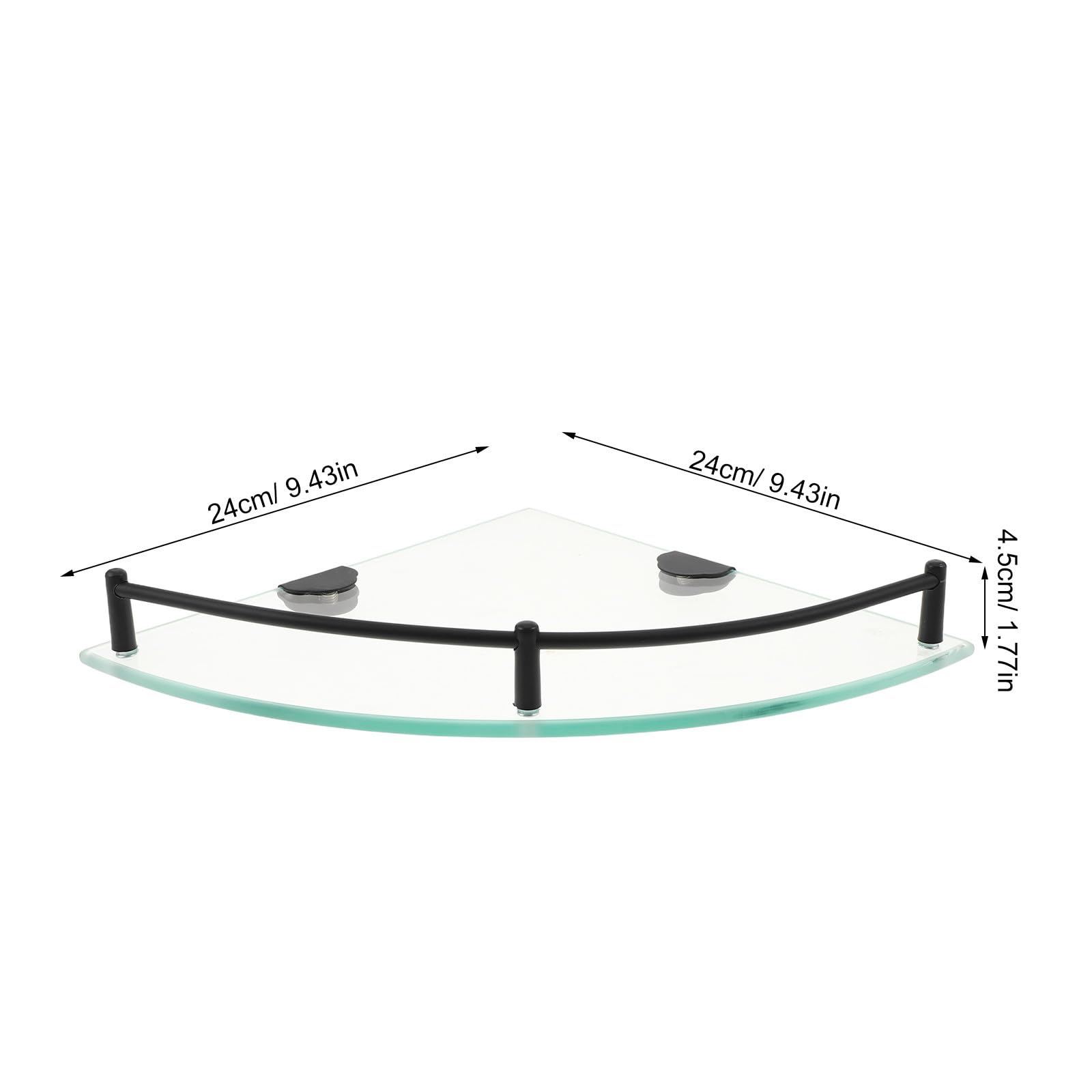 OSALADI 2 Piezas Estante Triangular de Acero Inoxidable y Vidrio para Baño sin Taladro, Organizador Moderno para Almacenamiento en Ducha