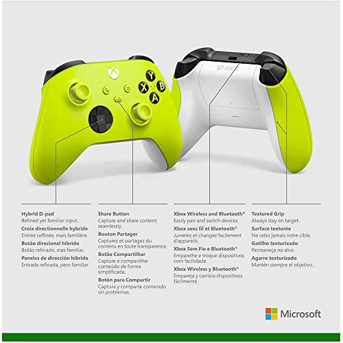 Xbox Core Wireless Gaming Controller – Electric Volt Series X|S, One, Windows PC, Android, and iOS image 6