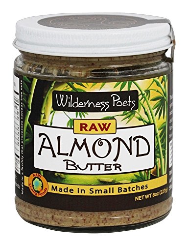 Wilderness Poets, Almond Butter - Organic Raw Nut Butter (8 Ounce) - Vegan, Gluten Free, Non GMO, No Salt, No Sugar - Glass Jar