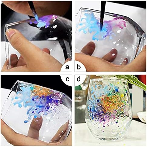 Magicdo 12 Colors Glass Paint With Palette, Non-toxic Paint for Glass , Glass Colour Use for Glass, Crystal, Window and Ceramics