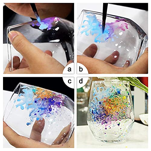 Magicdo Stained Glass Paint Kit With Palette,Transparent Glass Window Paint Acrylic Paint Set Great For Wine Bottle, Light Bulbs, Ceramic (12 Colors X 12Ml) #TOP3
