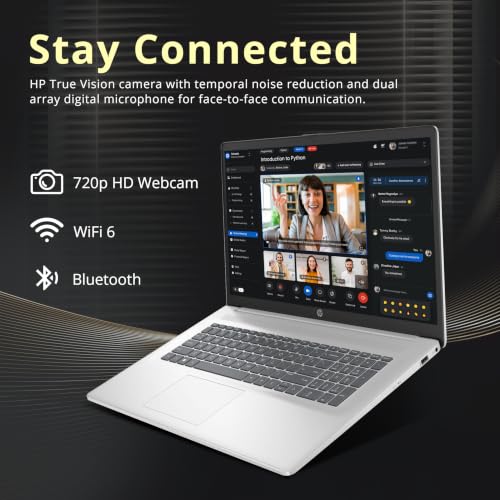 Image of HP 17.3 inch Diagonal FHD Laptop, AMD Ryzen 5 7430U, 32GB DDR4, 2TB Storage(1TB SSD+1TB Docking Station), AMD Radeon Graphics, Numeric keypad, 720p HD Camera, Win 11 Pro, Silver