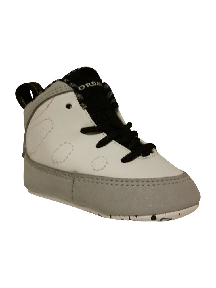 Jordan Infant Retro 9baron White Black Wolf Grey Leather