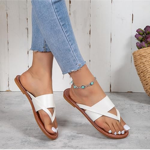 Solaud Women's Slide Flat Sandals Comfortable Slip On Flip Flop Thong Sandals Leopard With Spring Summer Sandals3