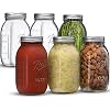 Ball Regular Mouth Mason Jars 32 oz [6 Pack] With mason jar lids and Bands, Ball mason jars 32 oz – For Canning…