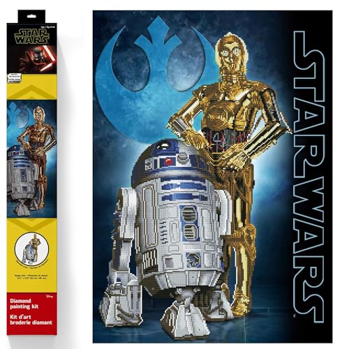 DIAMOND DOTZ Star Wars Droids Diamond Painting Kits for Adults - Diamond Art Kits a Relaxing Creative Craft Kit with Dotz Gems 20x16