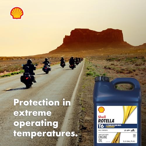 Image of Shell Rotella T6 Full Synthetic 5W-40 Diesel Engine Oil, 2.5 Gallon (2 Pack)