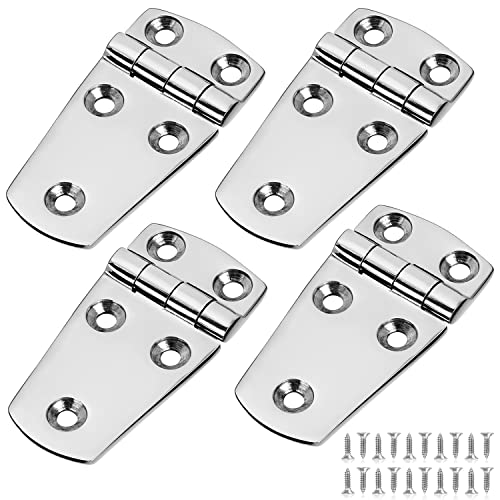 Marine Boat Hatch Hinges Stainless Steel, 3 Inch X 1.5 Inches(76 X 38Mm) 5 Holes, No Noise, Heavy Duty 316 Stainless Steel With Screws (4 Pcs) #TOP6