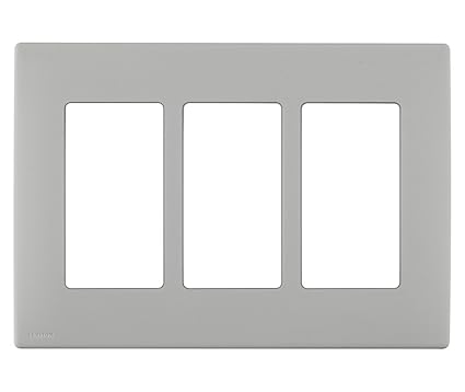 Leviton REWP3-PG Renu Three-Gang Screwless Snap-On Wallplate, Pebble Grey