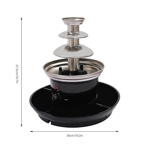 Miniatura 4 de TOWIUOA Máquina de fuente de chocolate, 40 W, 120 V, olla para fundir chocolate, fuente de fondue de 3 niveles, bandeja de alimentos con para