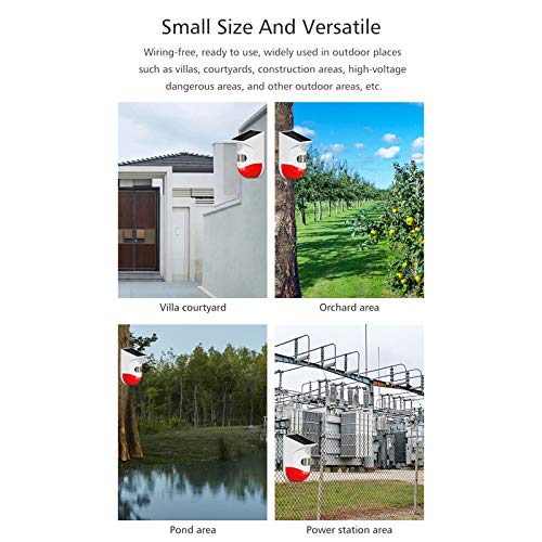 Detector de sensor de movimento infravermelho sem fio com energia solar Tuya WiFi Sirene estroboscóp