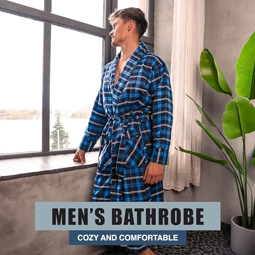 NORTY Soft Brushed-Cotton Bathrobe for Men - Robe with Shawl Collar - Perfect for Bathroom, Spa, Bedroom, and More2