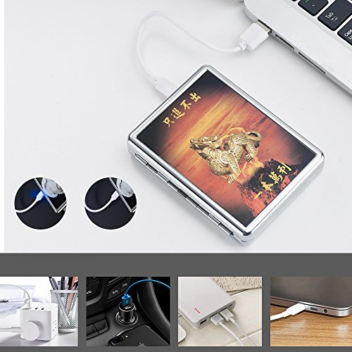 Estuche para cigarrillos con encendedor USB recargable miniatura 5
