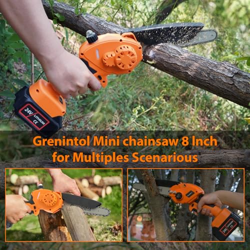 Mini Kettensäge mit Akku, 8 Zoll Elektro Kettensäge mit 1000W Bürstenloser Motor und 6000mAh Akkus,...