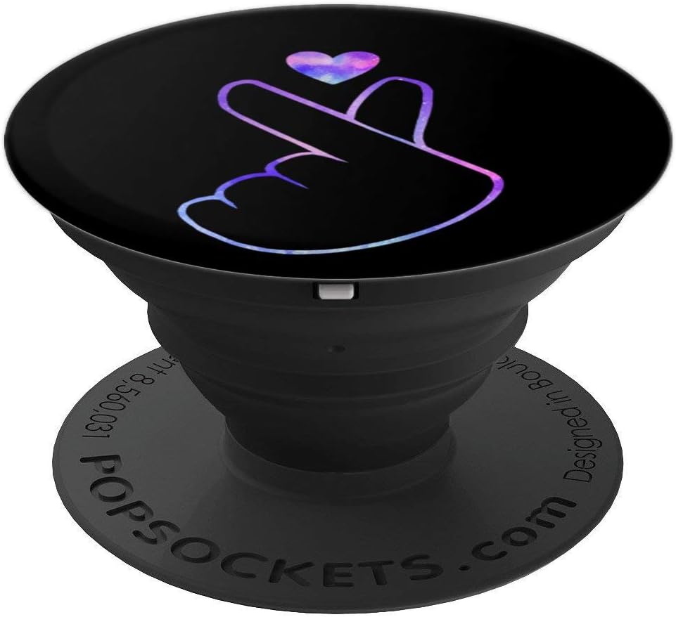 K-pop Galaxy Finger Heart Korean Pop Music Fan Lover Korea PopSockets PopGrip: Swappable Grip for Phones & Tablets PopSockets Adhesive PopGrip