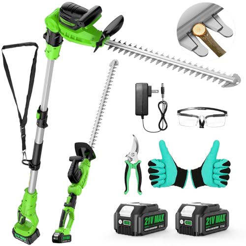 SOARFLY 2 in 1 Pole Hedge Trimmer Cordless & Handheld Hedge Trimmer