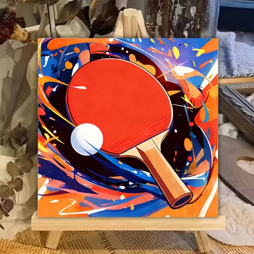 XTCIXAL Paint by Numbers Kit for Kids with Frame, Table Tennis Paint by Number Kids Age 5-8-12, Paint by Number with Frame for Gifts and Decor 8X8 Inch — view 3