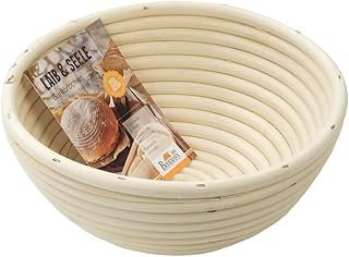 Gärkörbchen rund 20 cm – Birkmann – beige, Ø 20 x 8,5 cm, aus natürlichem Peddigrohr, handgefertigt, für Brote bis 1000 g, formgebend mit Rillenmuster, langlebig, nachhaltig, luftdurchlässig
