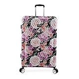 BEBE Women's Luggage Marie 29' Hardside Check in Spinner, Black Floral Print, One Size