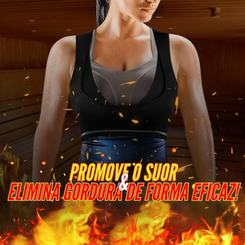 Regata Feminina Camiseta Efeito Sauna Queima Gordura Modeladora Cinta Térmico Fitness Emagrece Perde