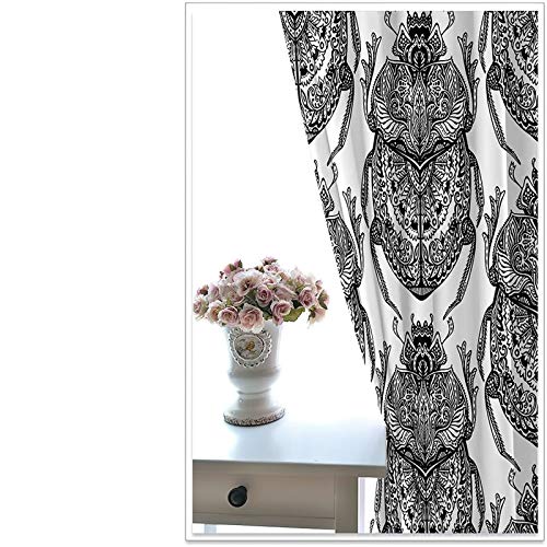 Rideau occultant thermique 137x160cm isolant imprimé noir blanc