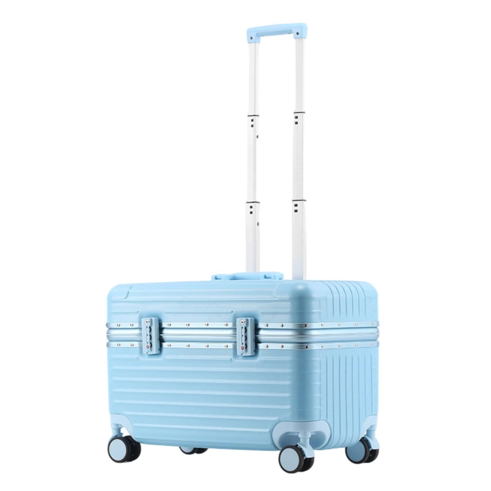 Hard case Suitcase with Combination Locking Top Locking-Opening Suitcase with Telescopic Handle Rigid Trolley for Passengers, Commuters, Business Travel Sky Blue 18 Inch-picture-21