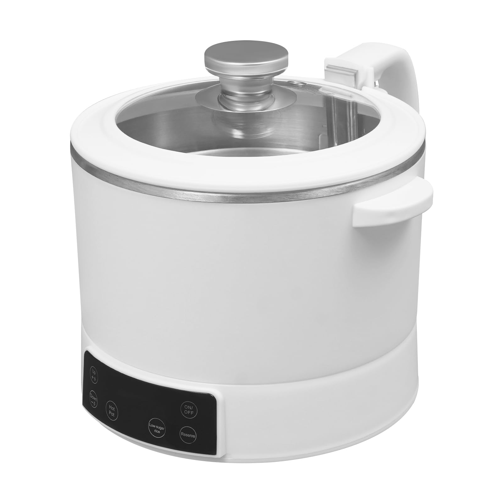 Cuocere riso a basso contenuto di zucchero, 1200 W, elettrico Multifunction Rice Cooker, 3 l, per 1-3 persone, con cucchiaio e misurino (bianco)