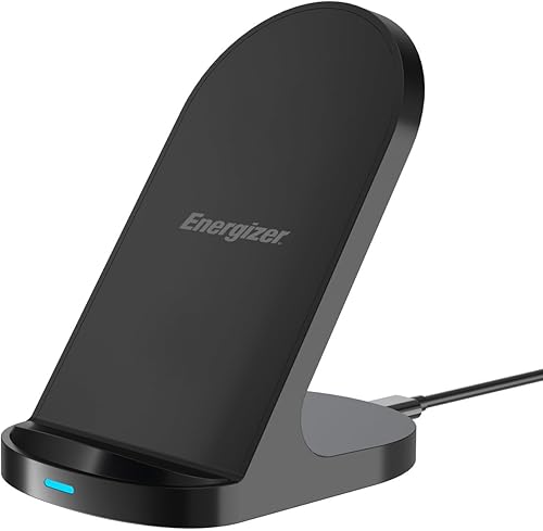 Energizer Soporte de carga inalámbrico máximo de 15 W  Cargador rápido de doble bobina para escritorio  7.5W para iPhone 15141312 y 15W para