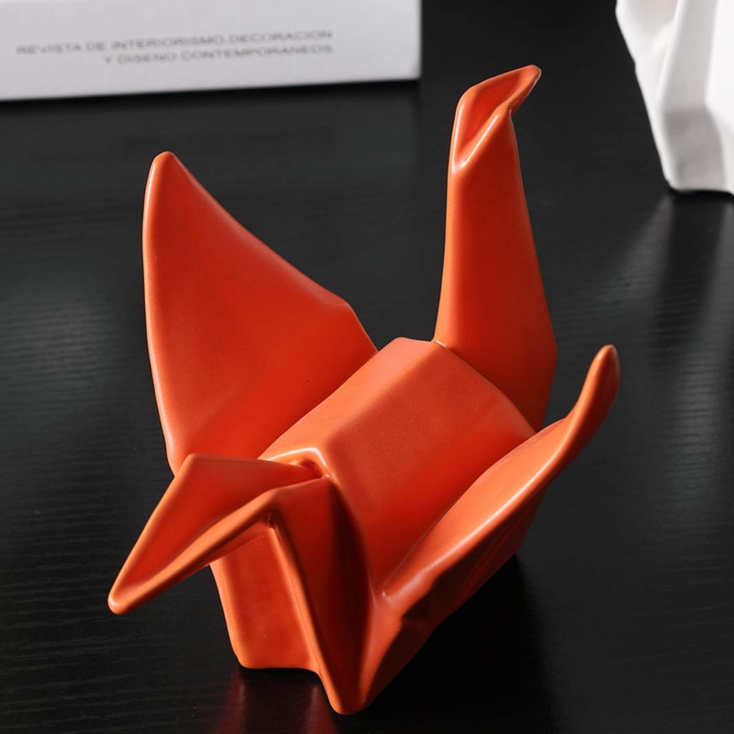 Nordycki kreatywny nowoczesny abstrakcyjny rzeźba ręcznie robione rzemiosło ceramiczne Origami żuraw statua figurka zwierzątko/131