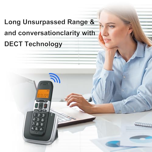 Ornin D1004 Teléfono Inalámbrico con Pantalla LCD Ámbar miniatura 5