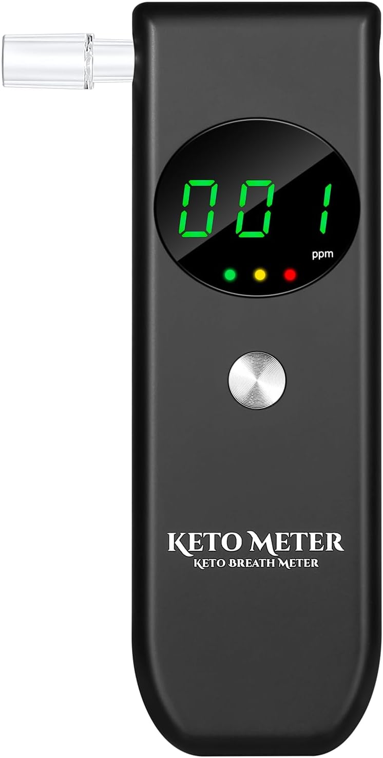 Professional Ketone Breath Meter Portable Breath Ketosis Meter - Ketone Monitors Analyzer with 10 Mouthpieces | Ketone Testing & Monitoring to Track Your Ketosis Status