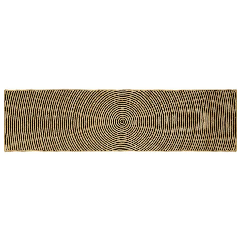 Tapis en jute noir de style bohème pour sublimer votre couloir