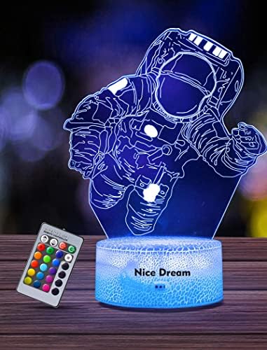 Nice Dream Yacht Night Light for Kids, 3D Illusion Night Lamp, 16 Colors Changing with Remote Control, Room Decor, Gifts for Children Boys Girls