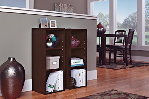 ClosetMaid 8925 2-Door Stackable Laminate Organizer, Espresso & 8985 Stackable 3-Shelf Organizer, Espresso