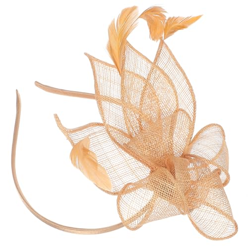 SUPVOX Diadema Fascinator de Malla Clip para Tocado de Sombrero Cocktail Dorado Tocado para Fiesta de Té y Eventos Formales Talla Única para Mujer y Niña