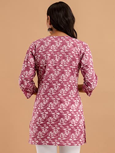 Image of feranoid Women Cotton Printed Straight Short Kurti