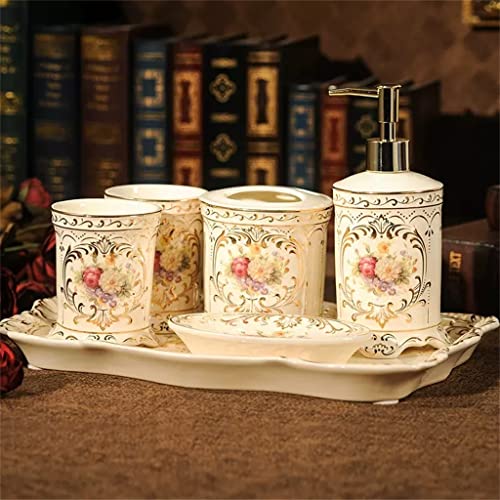 Suministros de baño de cerámica con juego de taza elegante 5