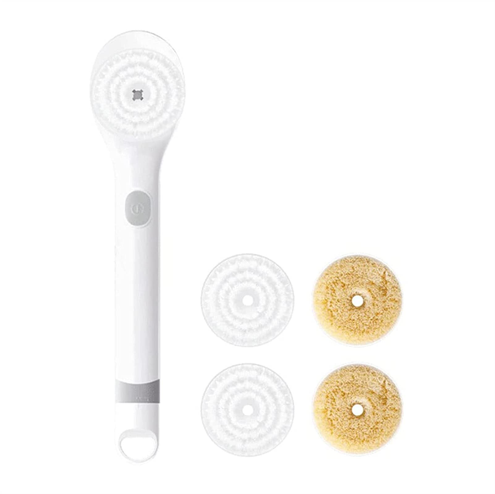 Cepillo de espalda eléctrico giratorio recargable con mango largo, productos exfoliantes, exfoliante de baño, exfoliante corporal for ducha, cepillo facial de limpieza profunda for hombres y mujeres